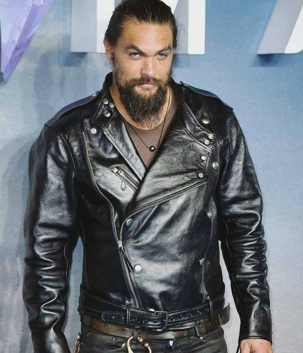 Jason Momoa Black Leather Jacket
