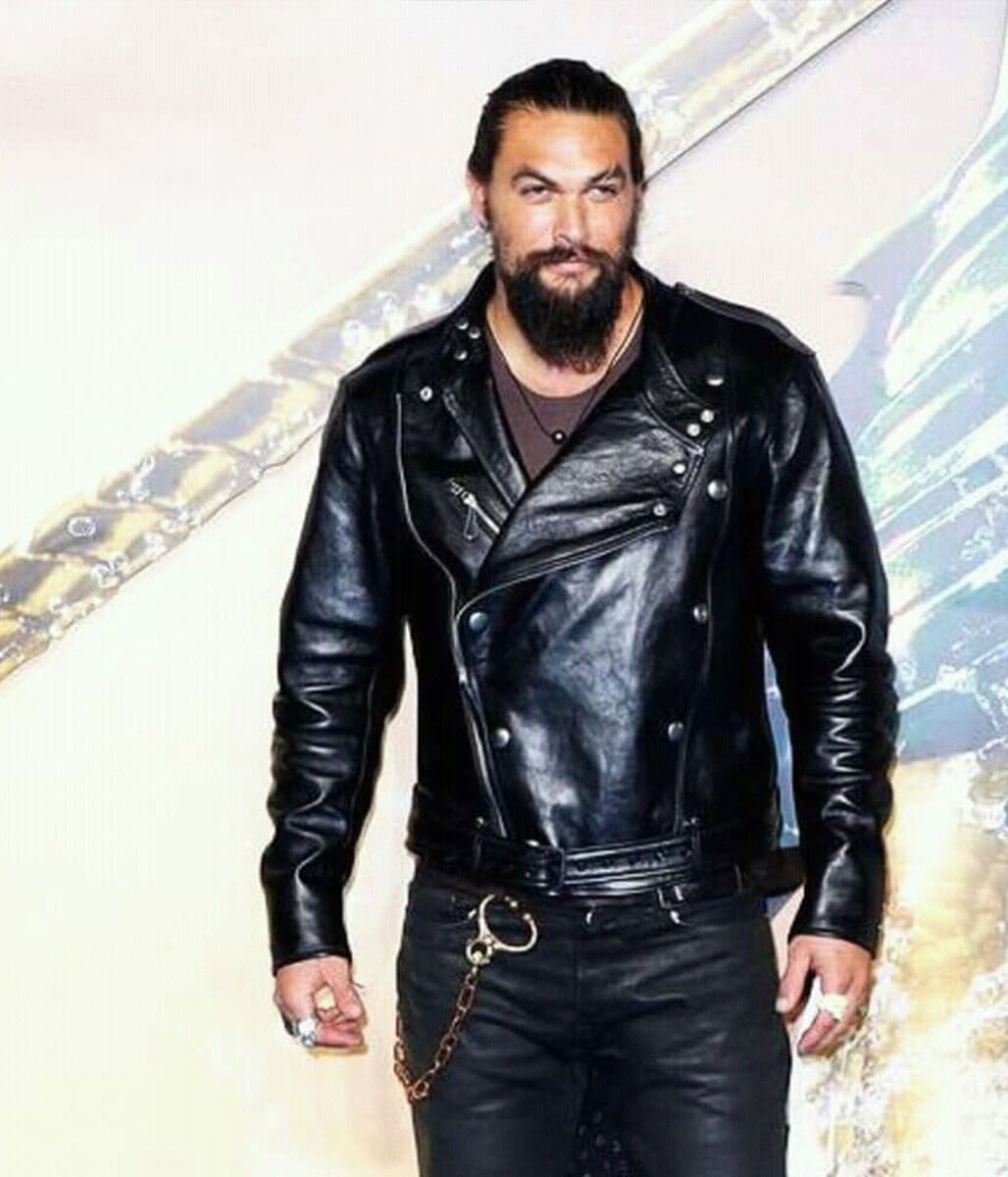 Jason Momoa Black Leather Jacket