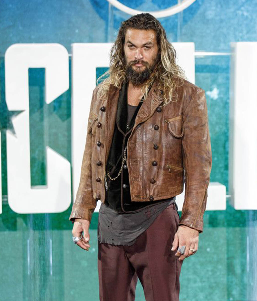 Jason Momoa Brown Leather Jacket