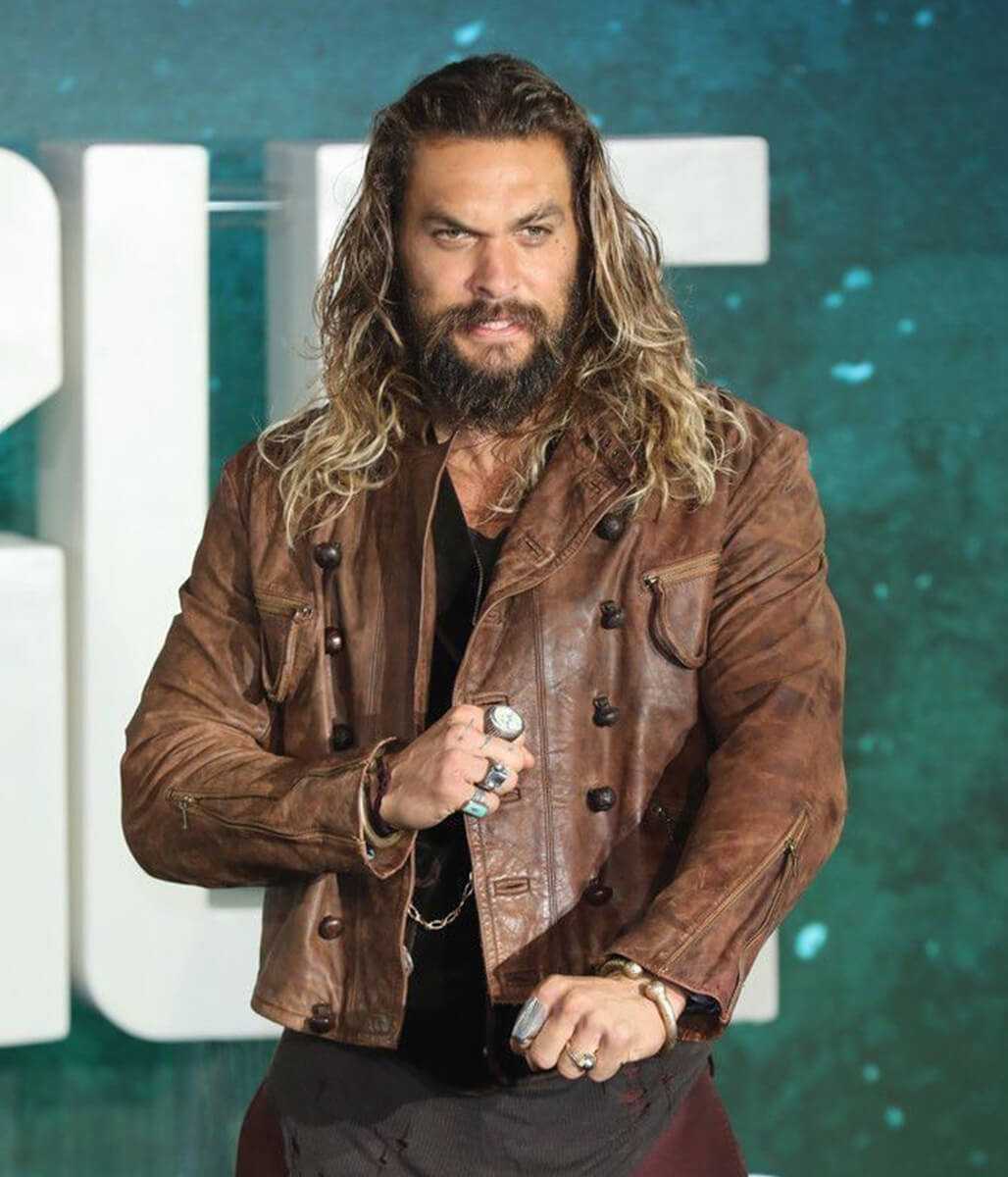 Jason Momoa Brown Leather Jacket