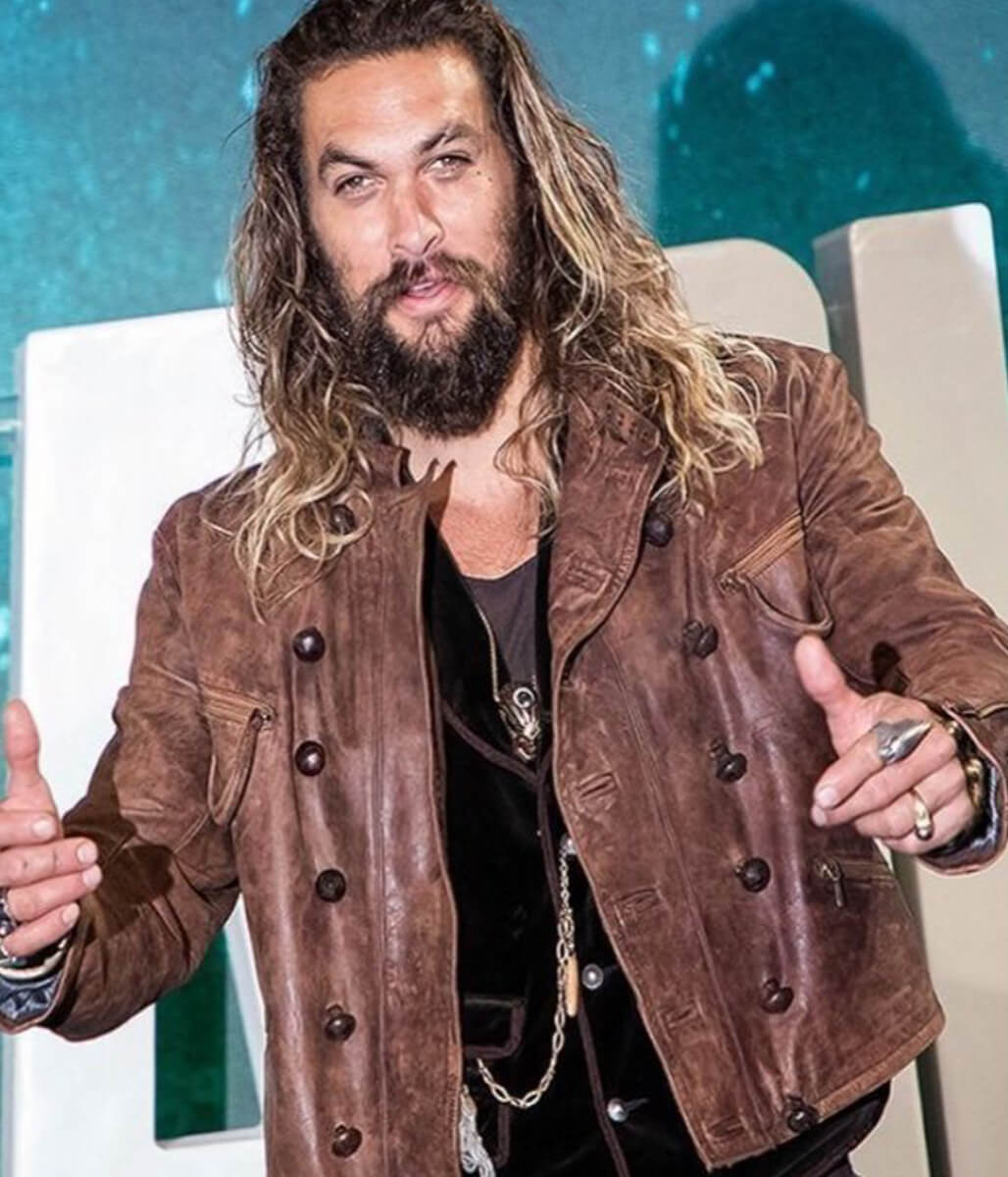 Jason Momoa Brown Leather Jacket