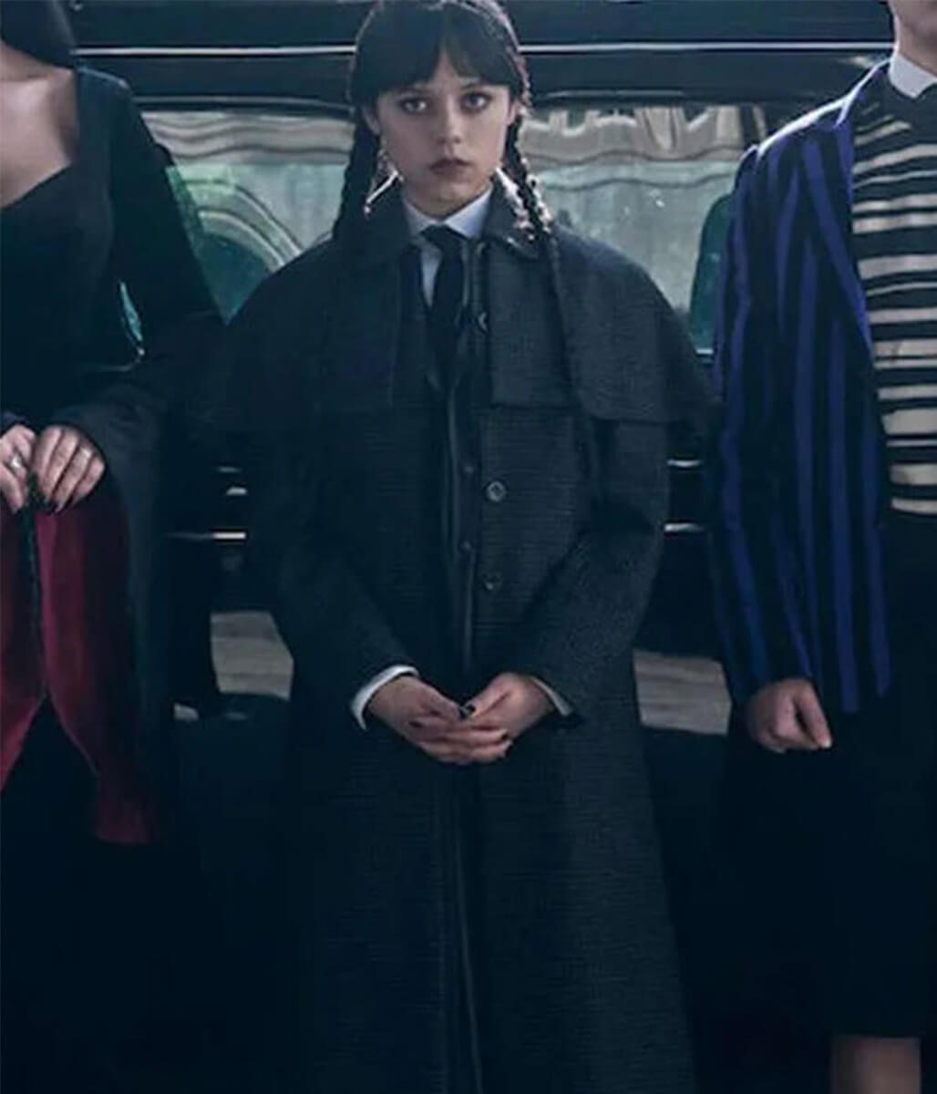 Jenna Ortega Wednesday S02 Black Wool Coat