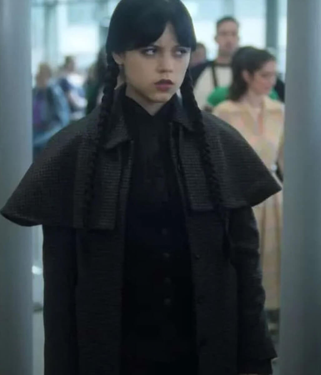 Jenna Ortega Wednesday S02 Black Wool Coat