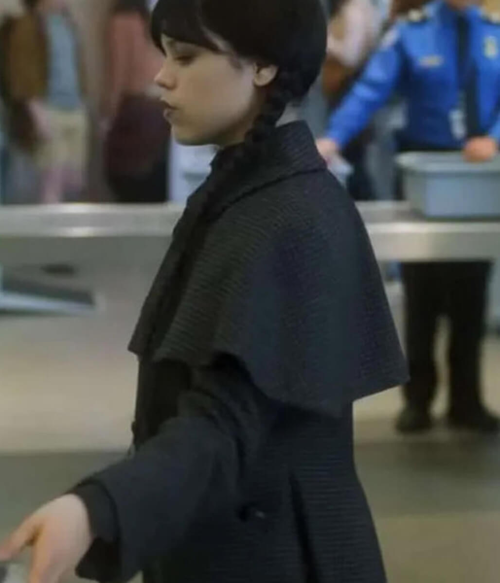 Jenna Ortega Wednesday S02 Black Wool Coat