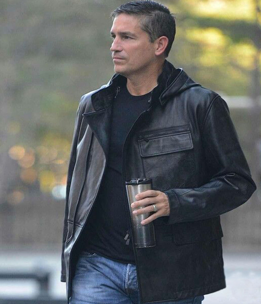 Jim Caviezel John Reese Black Leather Jacket