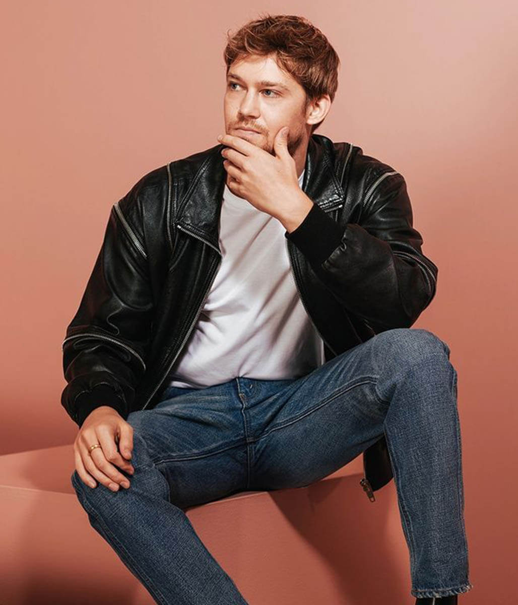Joe Alwyn Black Leather Jacket