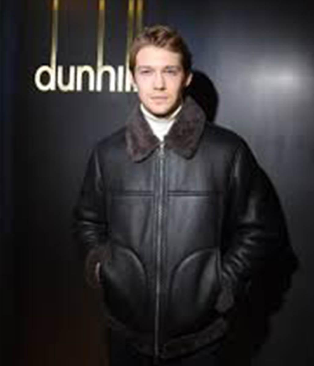 Joe Alwyn Leather Black Jacket