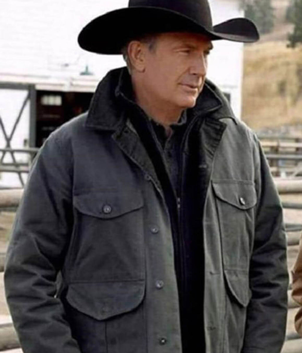John Dutton Yellowstone Grey Cotton Jacket