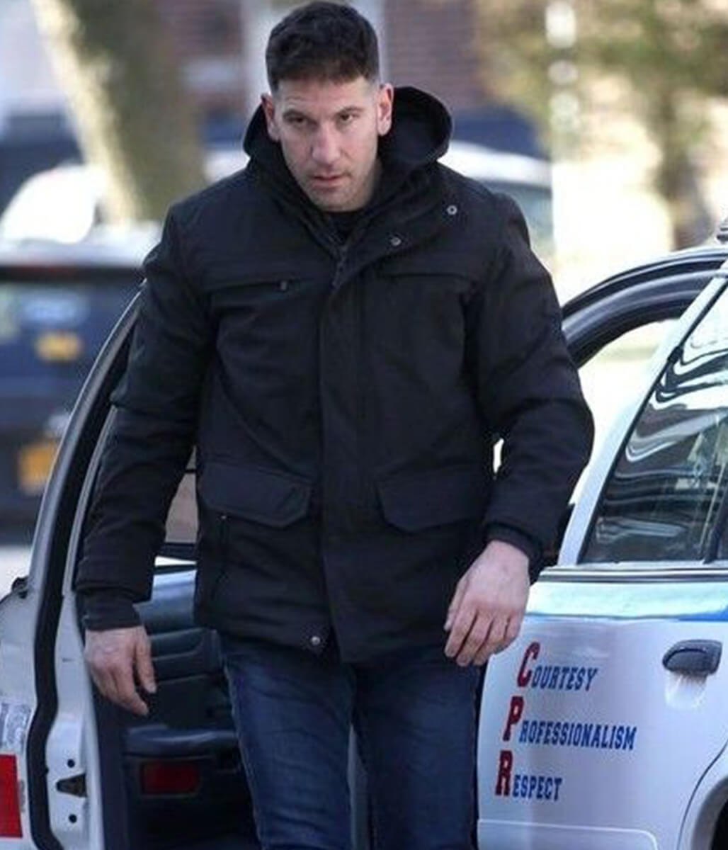 Jon Bernthal Black Cotton Hooded Jacket
