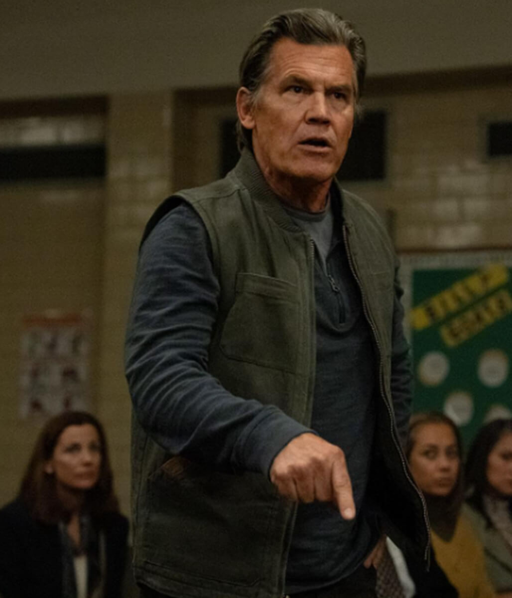 Josh Brolin Weapons 2025 Green Wool Vest