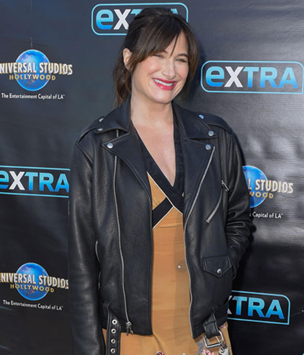 Kathryn Hahn Black Leather Jacket