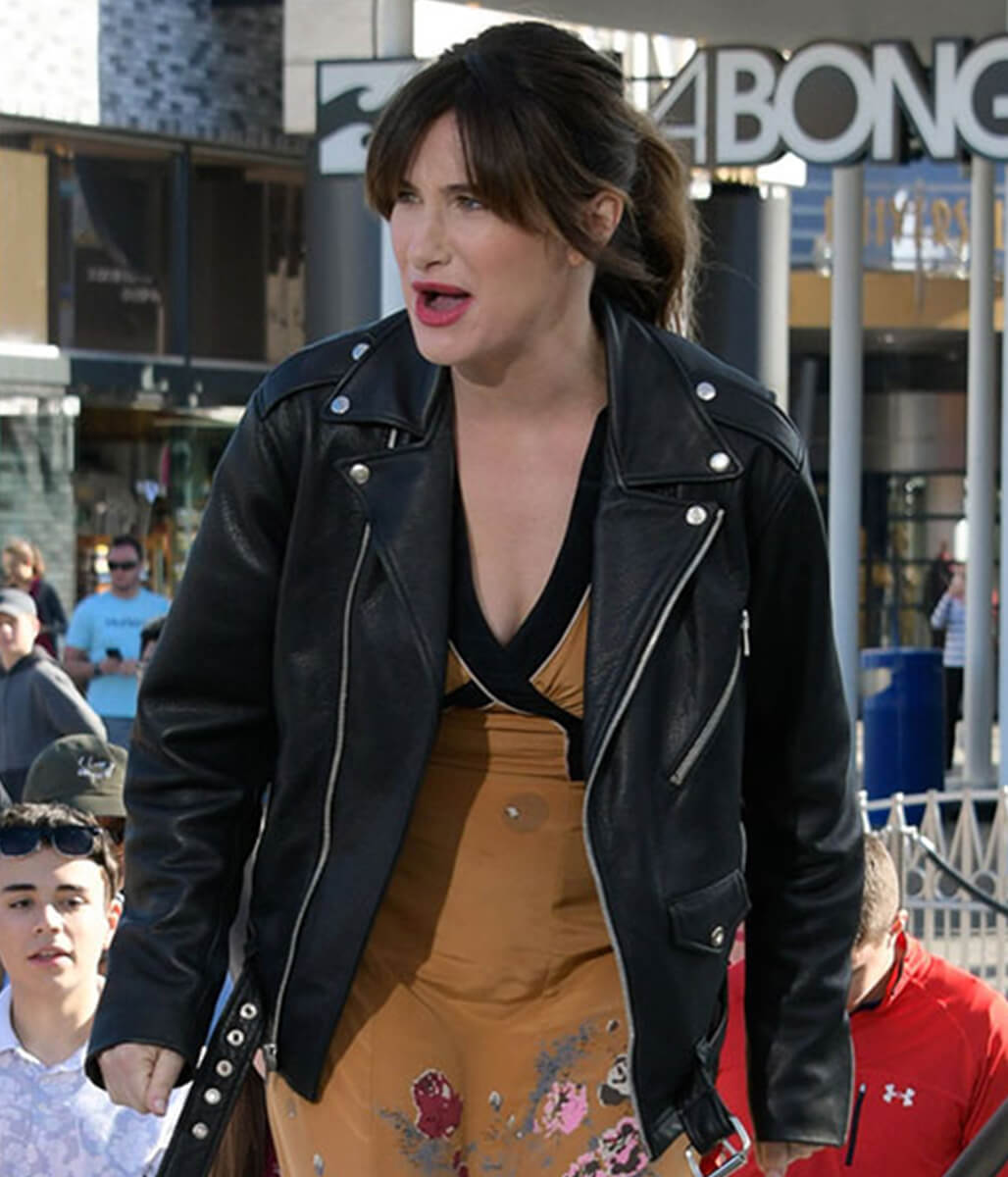 Kathryn Hahn Black Leather Jacket