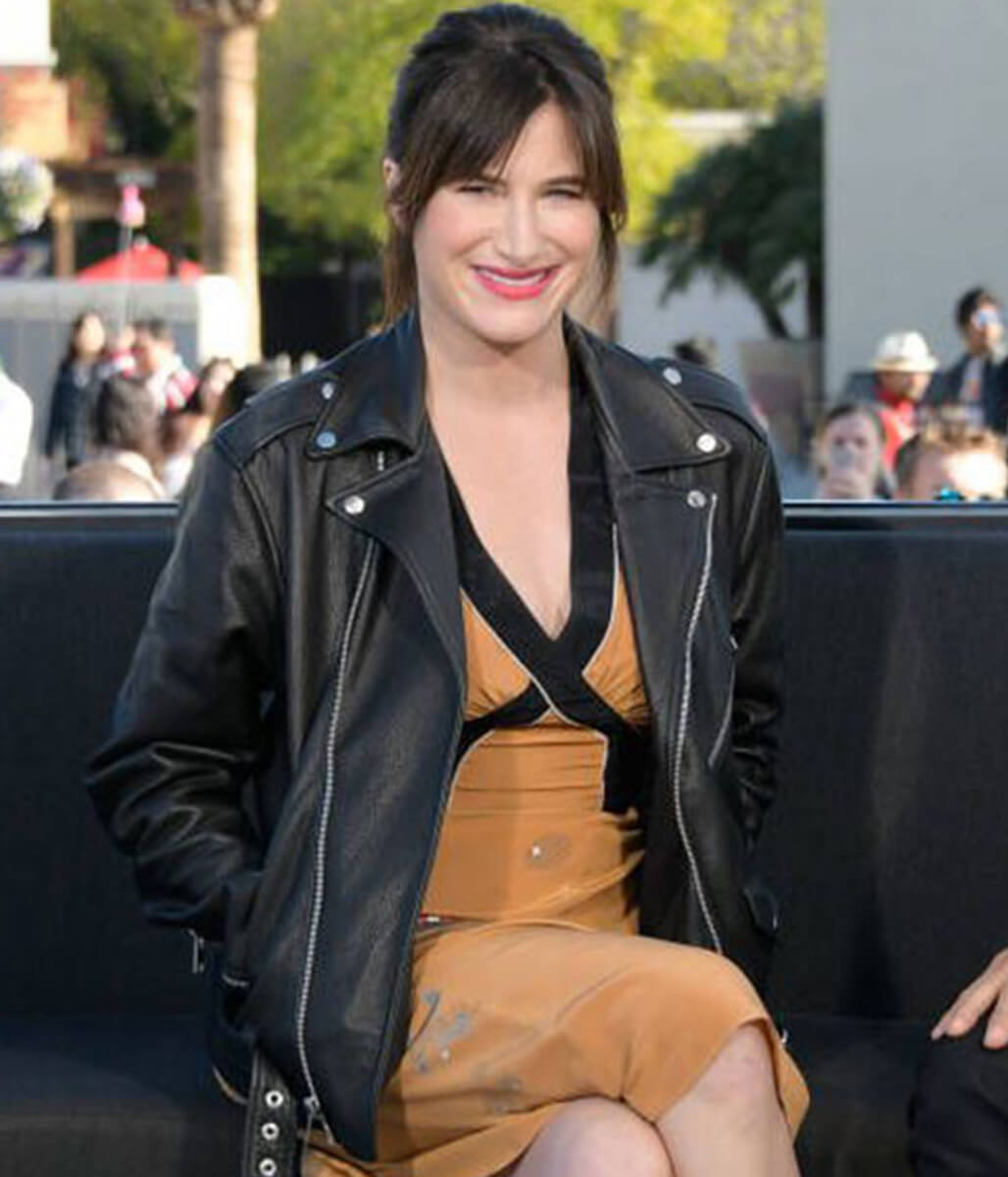 Kathryn Hahn Black Leather Jacket