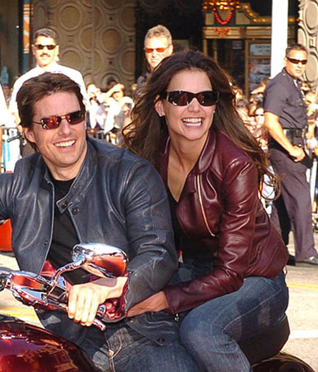 Katie Holmes Brown Leather Jacket