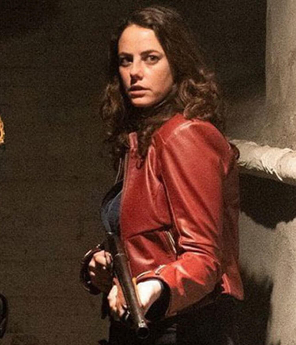 Kaya Scodelario Resident Evil Red Leather Jacket
