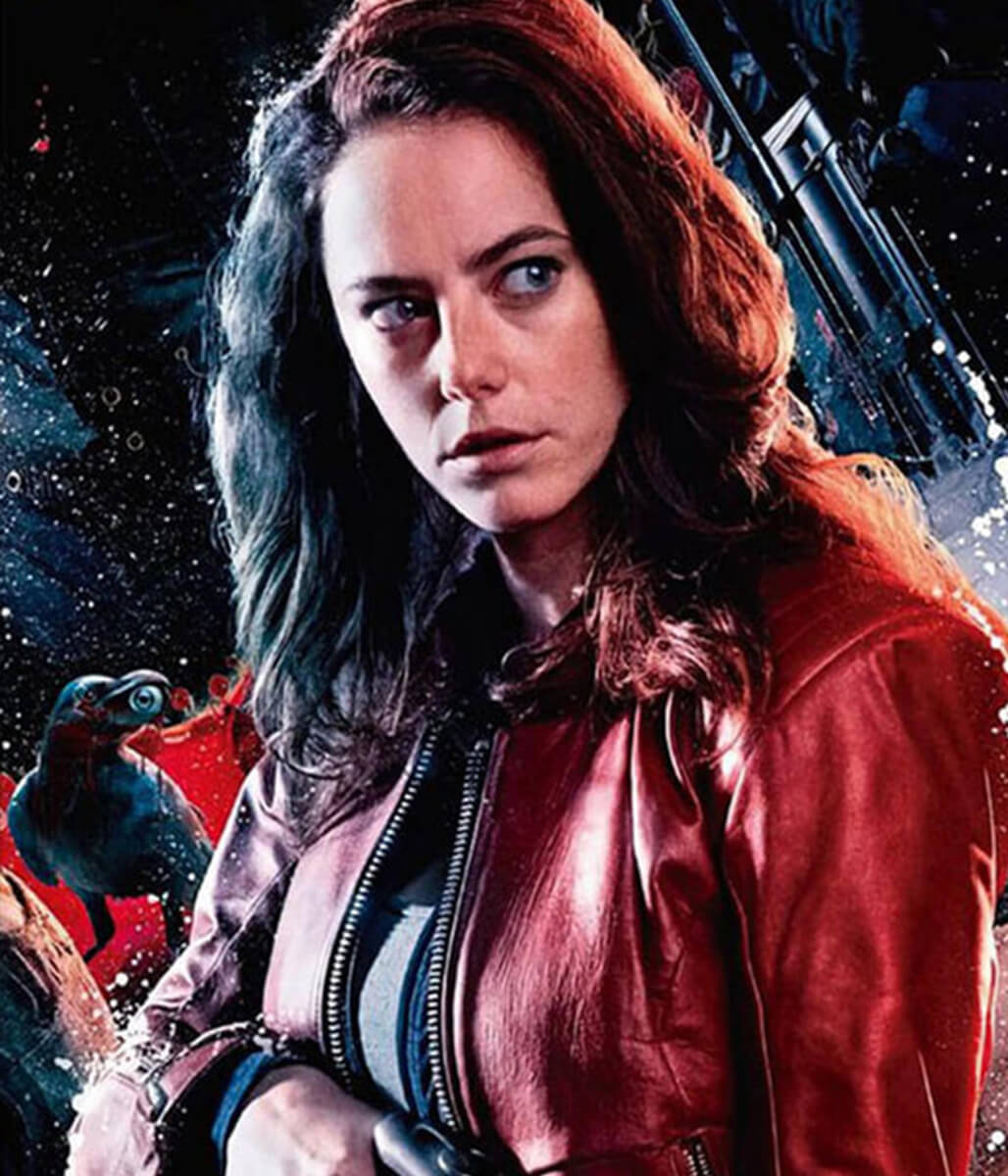Kaya Scodelario Resident Evil Red Leather Jacket