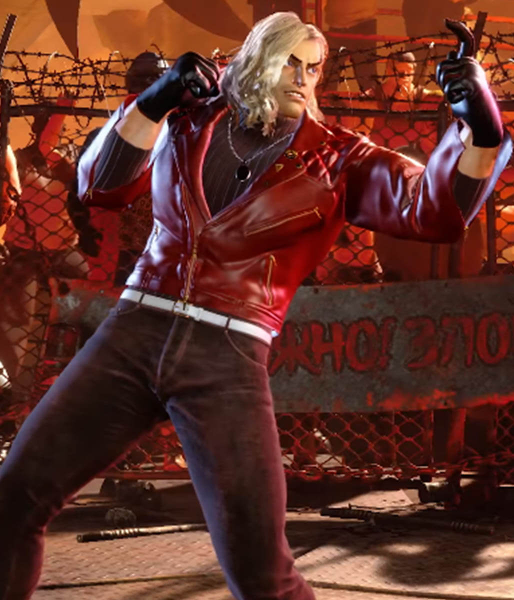 Ken Master Street Fighter 6 Red Leather Jacket