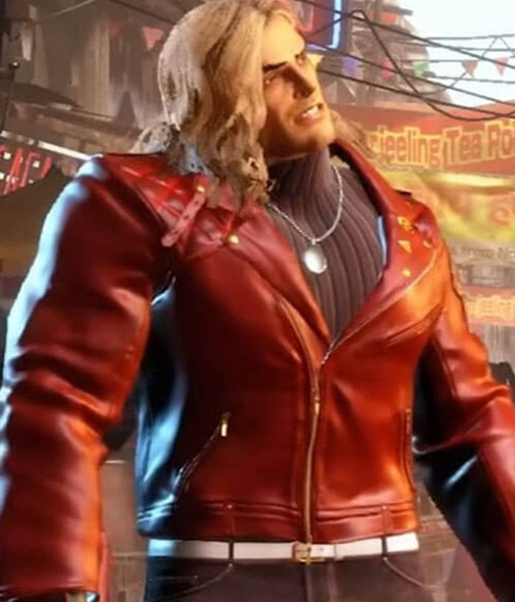 Ken Master Street Fighter 6 Red Leather Jacket