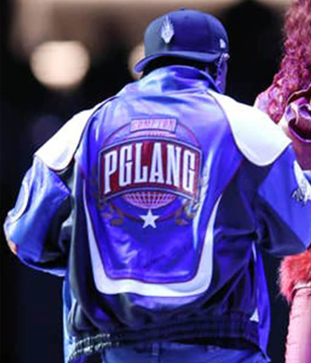 Kendrick Lamar Super Bowl 2025 Blue & White Leather Jacket