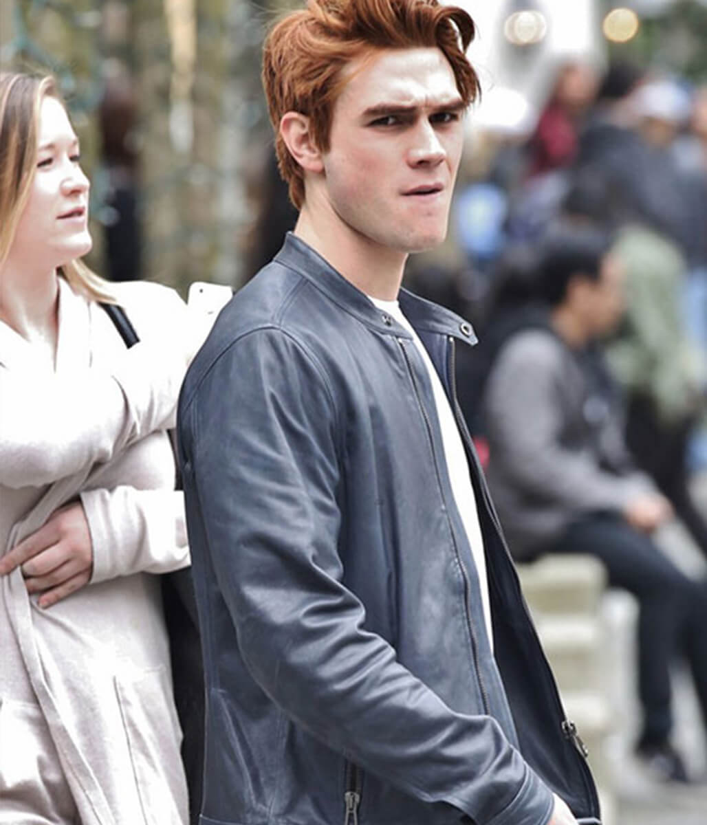 KJ Apa Leather Blue Jacket