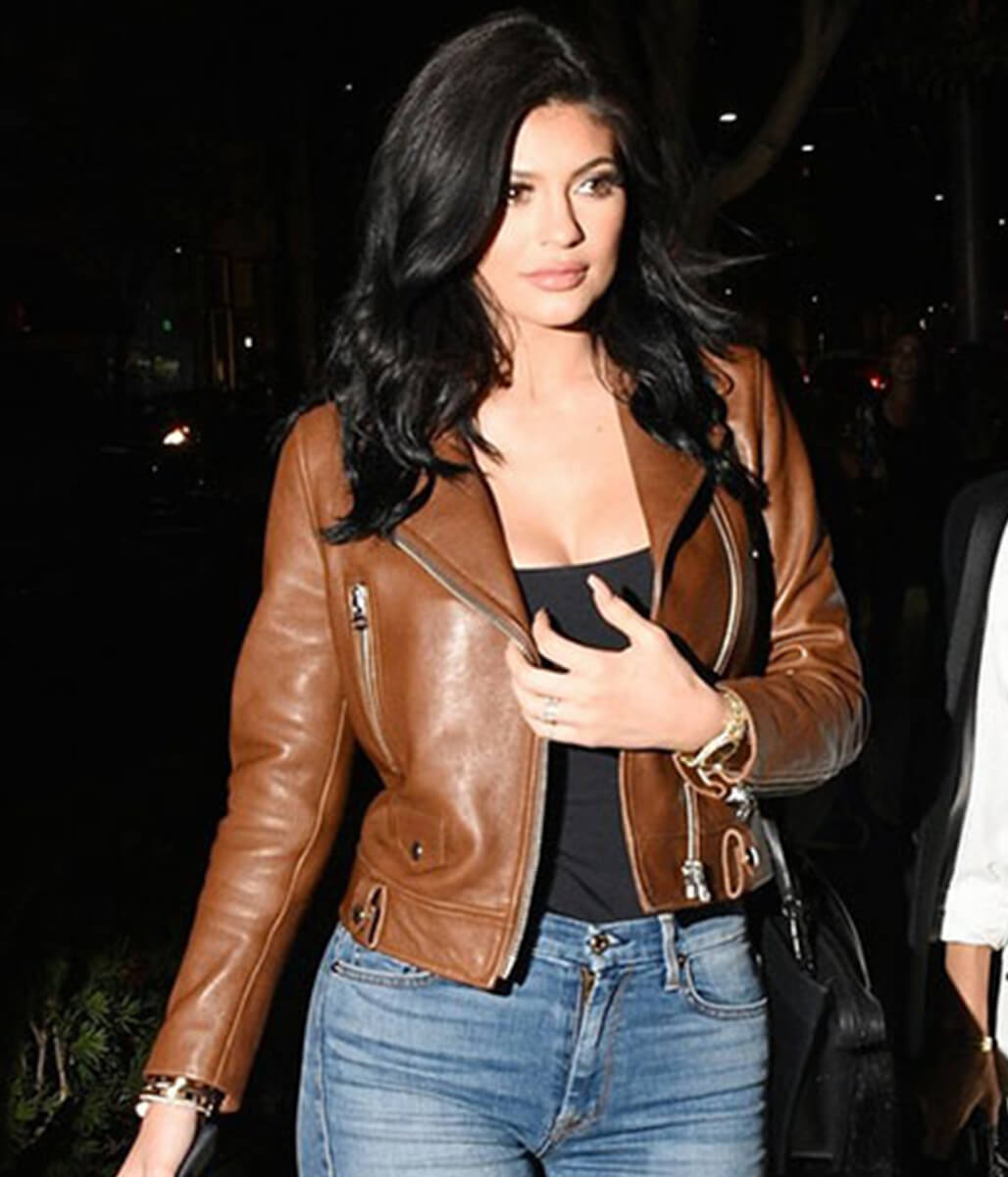 Kylie Jenner Brown Leather Jacket