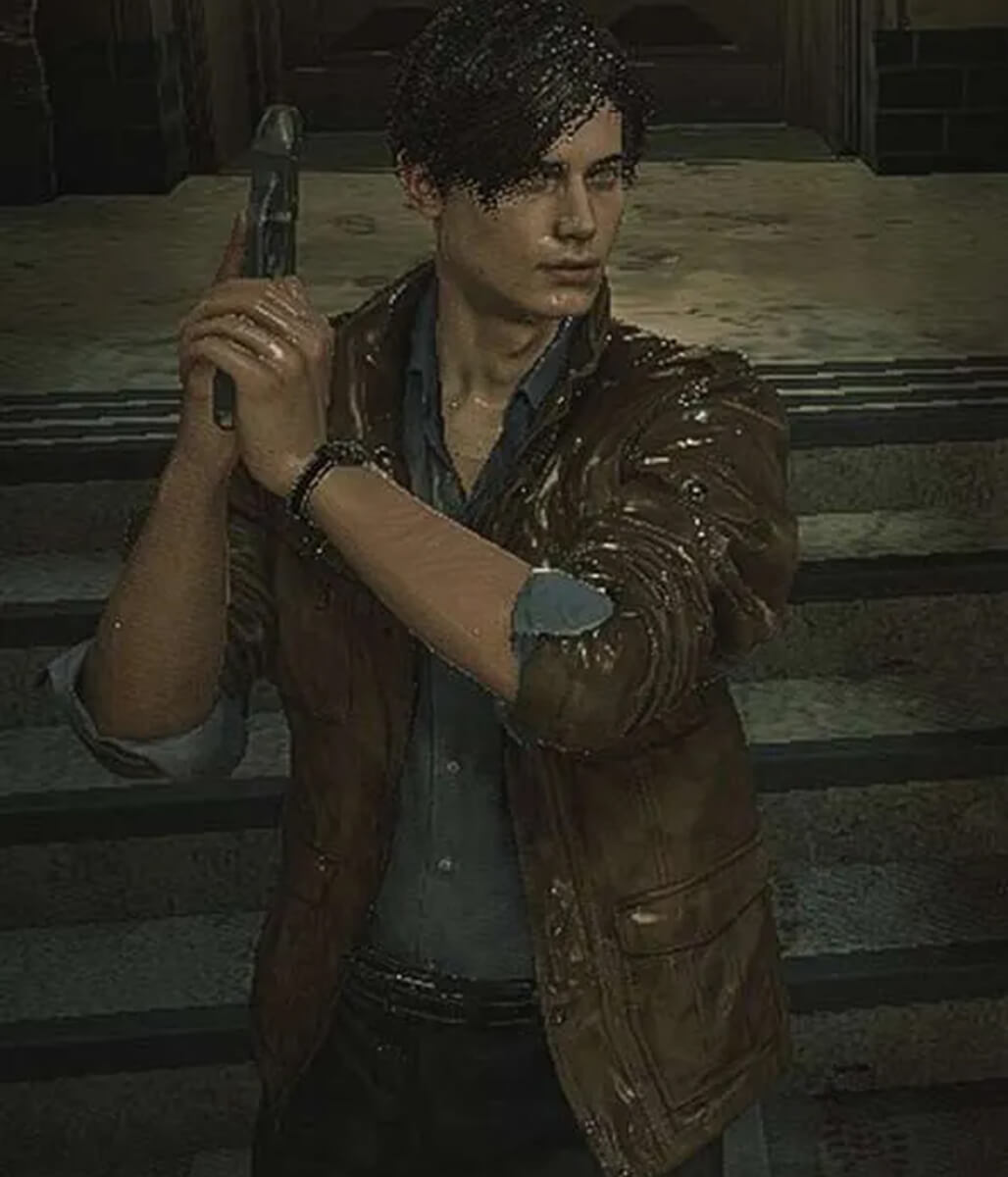 Leon Scott Kennedy Resident Evil 2 Brown Leather Jacket