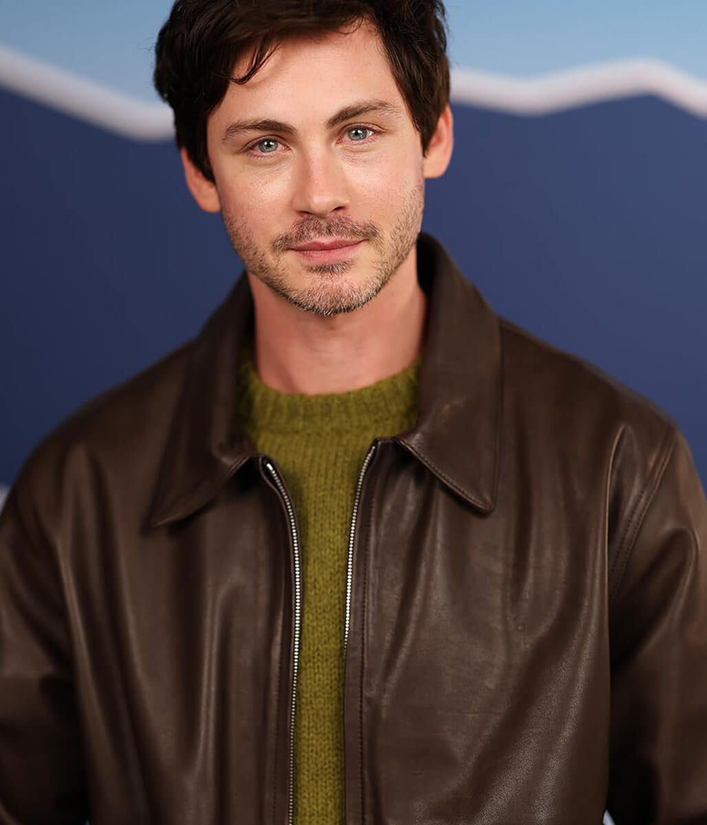 Logan Lerman Brown Leather Jacket