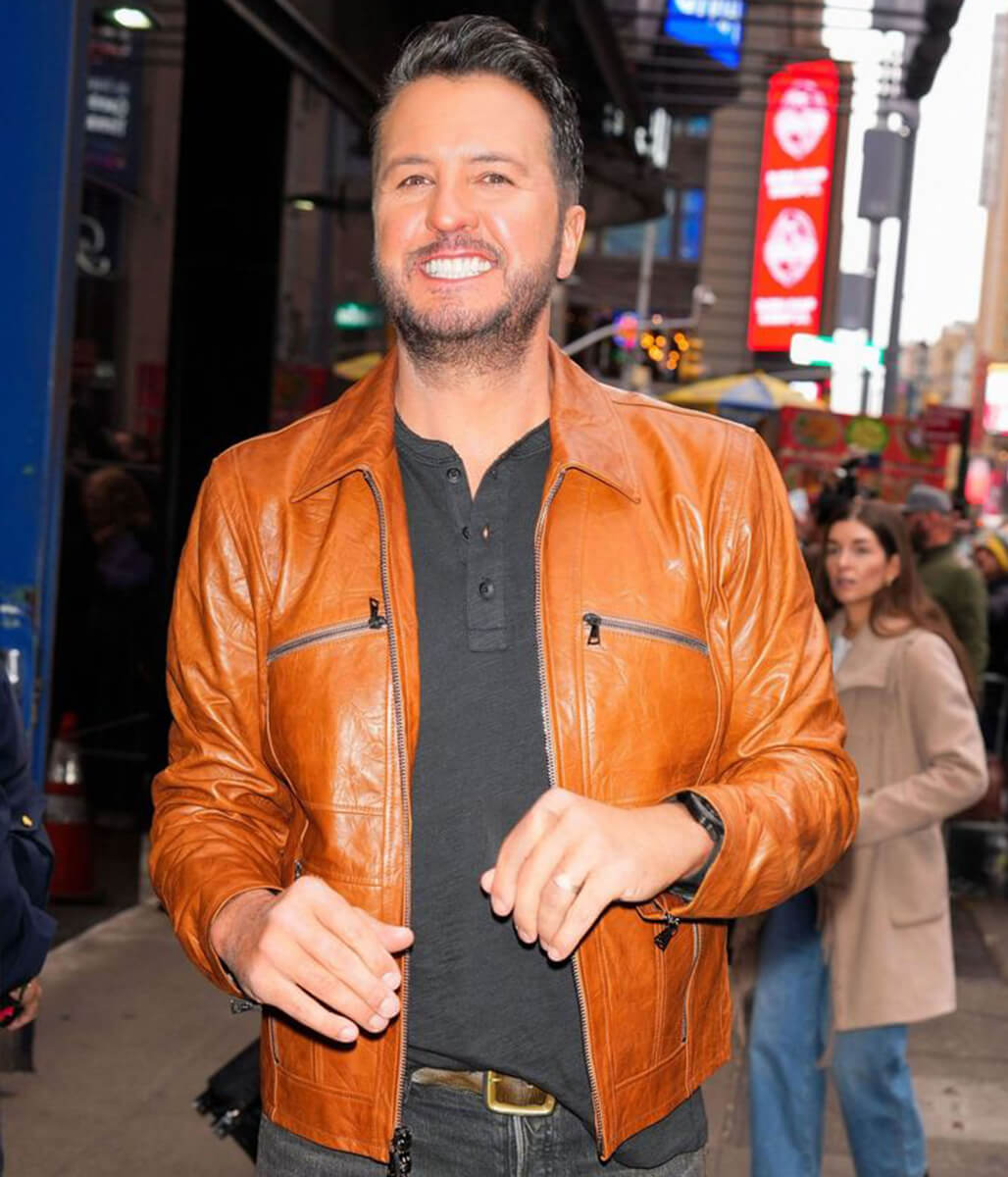 Luke Bryan Brown Leather Jacket