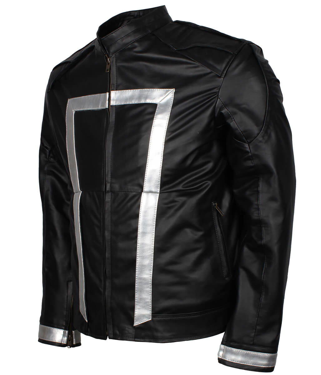 Men Ghost Rider Robbie Reyes Black Leather Jacket