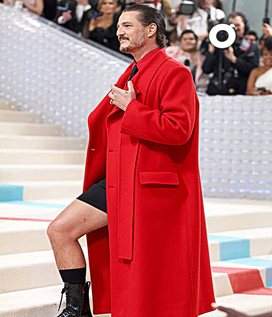 Met Gala 2023 Pedro Pascal Red Wool Coat