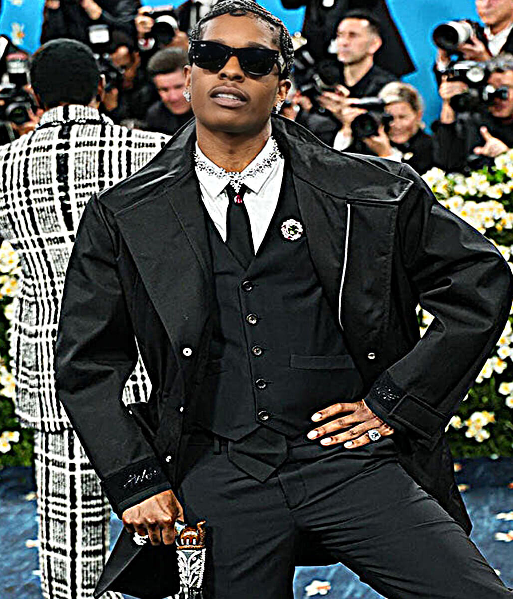 Met Gala 2025 A$AP Rocky Black Marmot Jacket