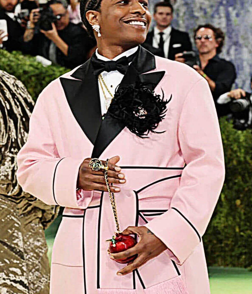 Met Gala 2026 A$AP Rocky Pink Wool Coat