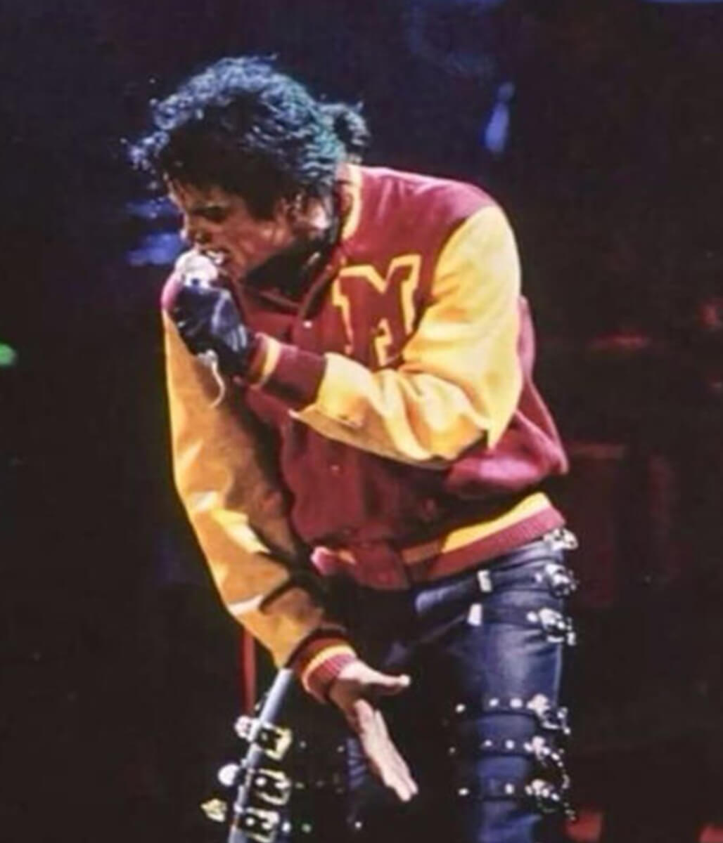 Michael Jackson Red & Golden Varsity Jacket