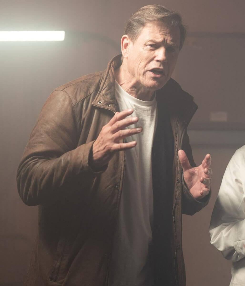 Michael Paré Helloween 2025 Brown Leather Jacket