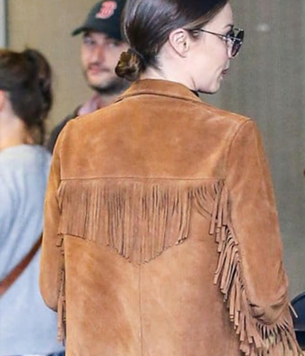Miranda Kerr Brown Suede Fringe Jacket