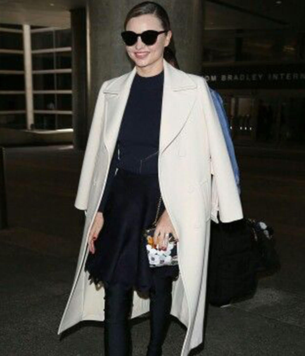 Miranda Kerr White Wool Coat