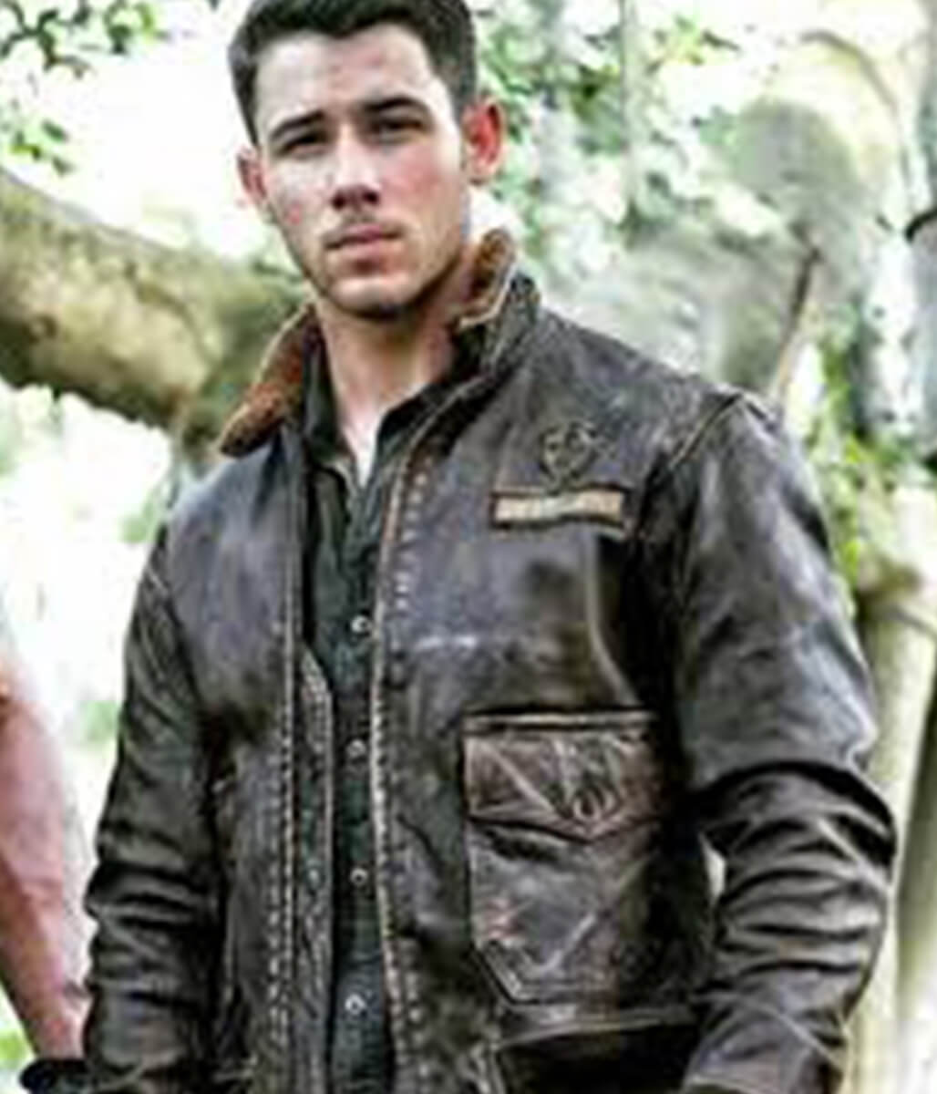 NIck Jonas Jumanji 3 Brown Leather Jacket