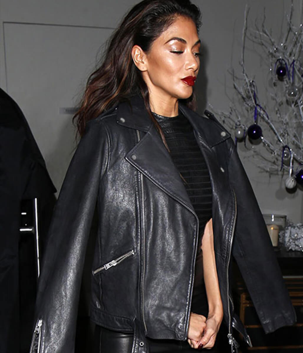 Nicole Scherzinger Black Leather Jacket