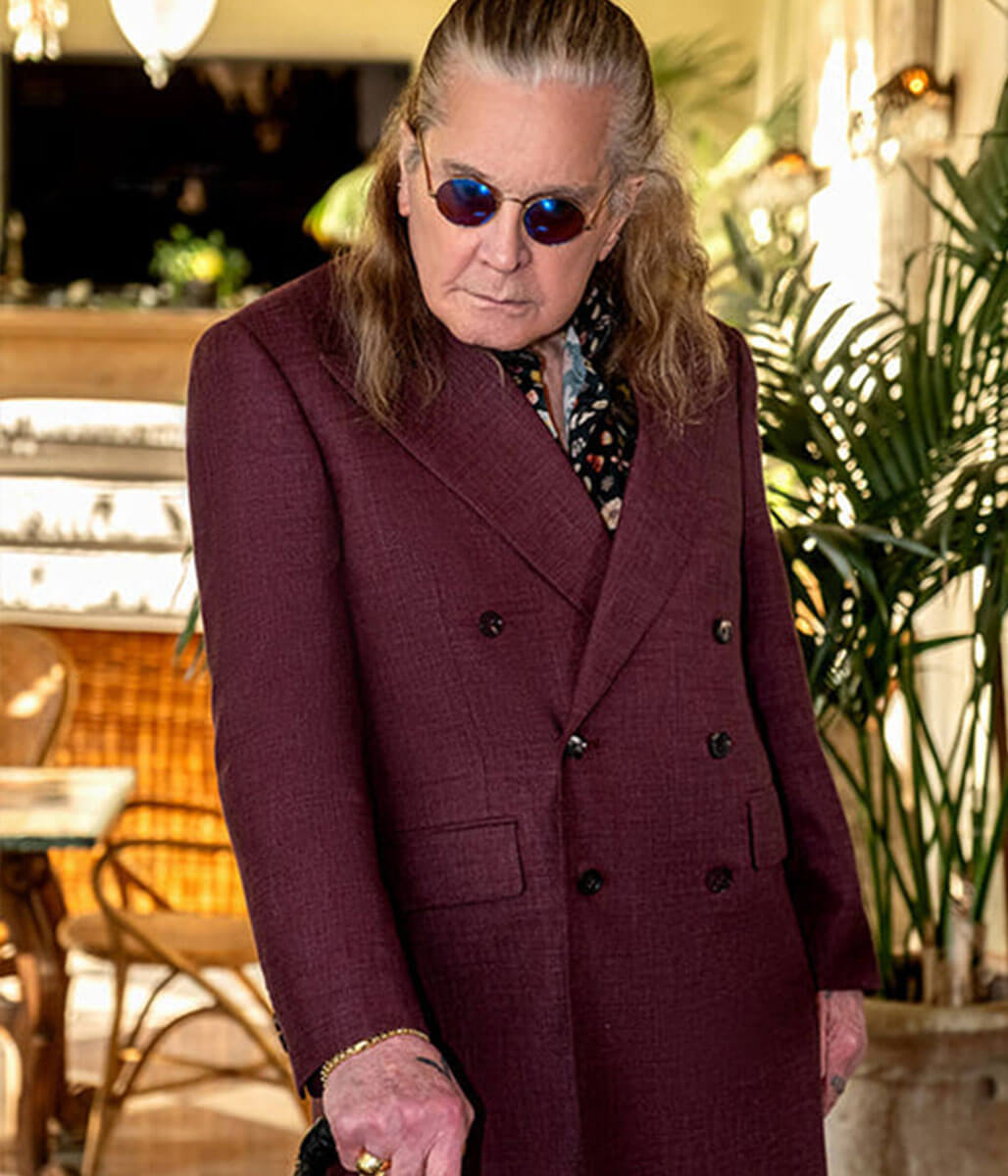 Ozzy Osbourne Maroon Wool Coat