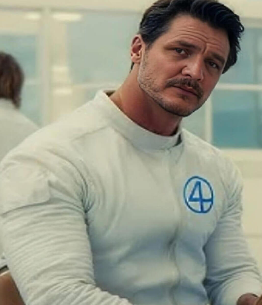 Pedro Pascal The Fantastic Four 2025 Reed Richards White Jacket