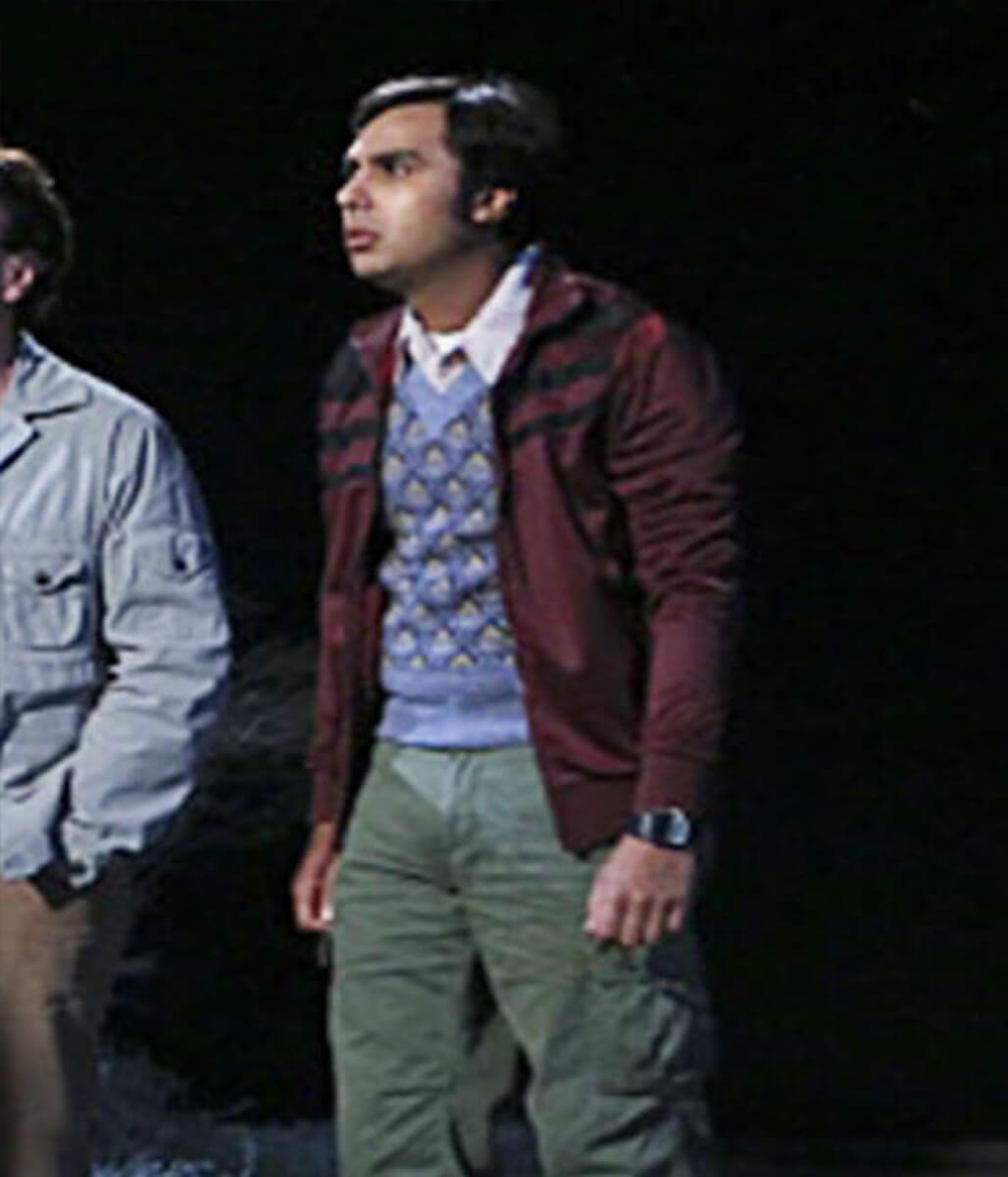 Raj Koothrappail Big Bang Theory S03 Maroon Atletic Jacket