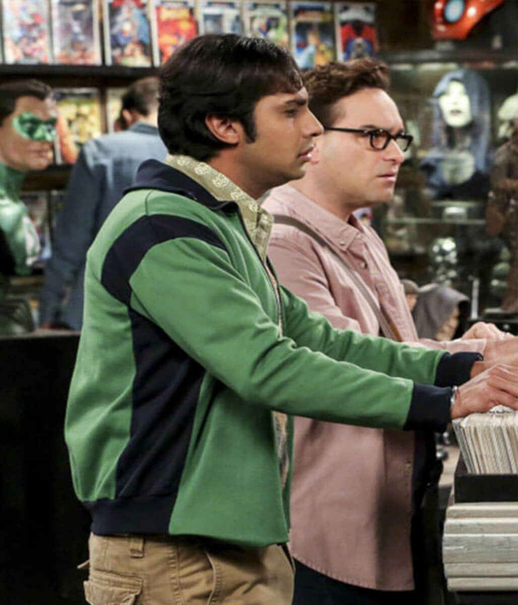 Raj Koothrappali Big Bang S10 Green Track Jacket