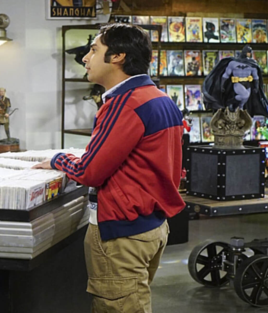 Raj Koothrappali Big Bang Theory S09 Red Zip Up Jacket