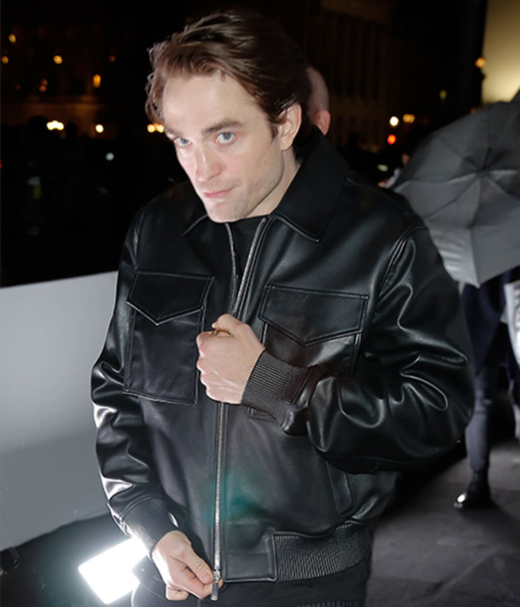Robert Pattinson Black Leather Jacket