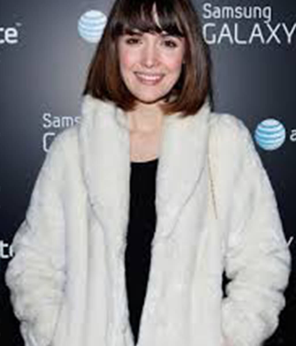 Rose Byrne White Faux Fur Jacket