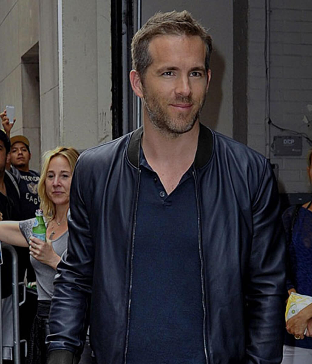 Ryan Reynolds Blue Leather Jacket