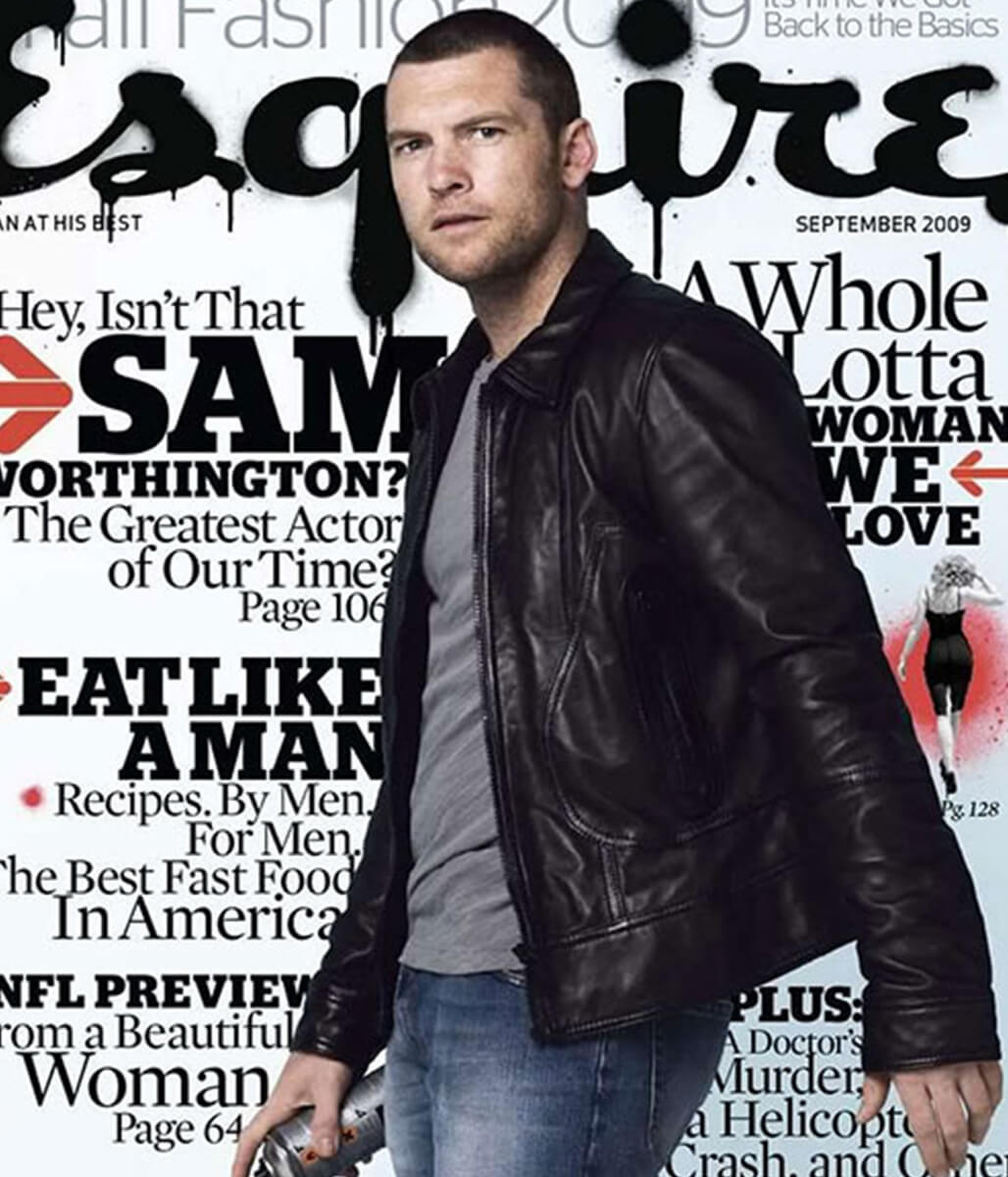 Sam Worthington Black Leather Jacket
