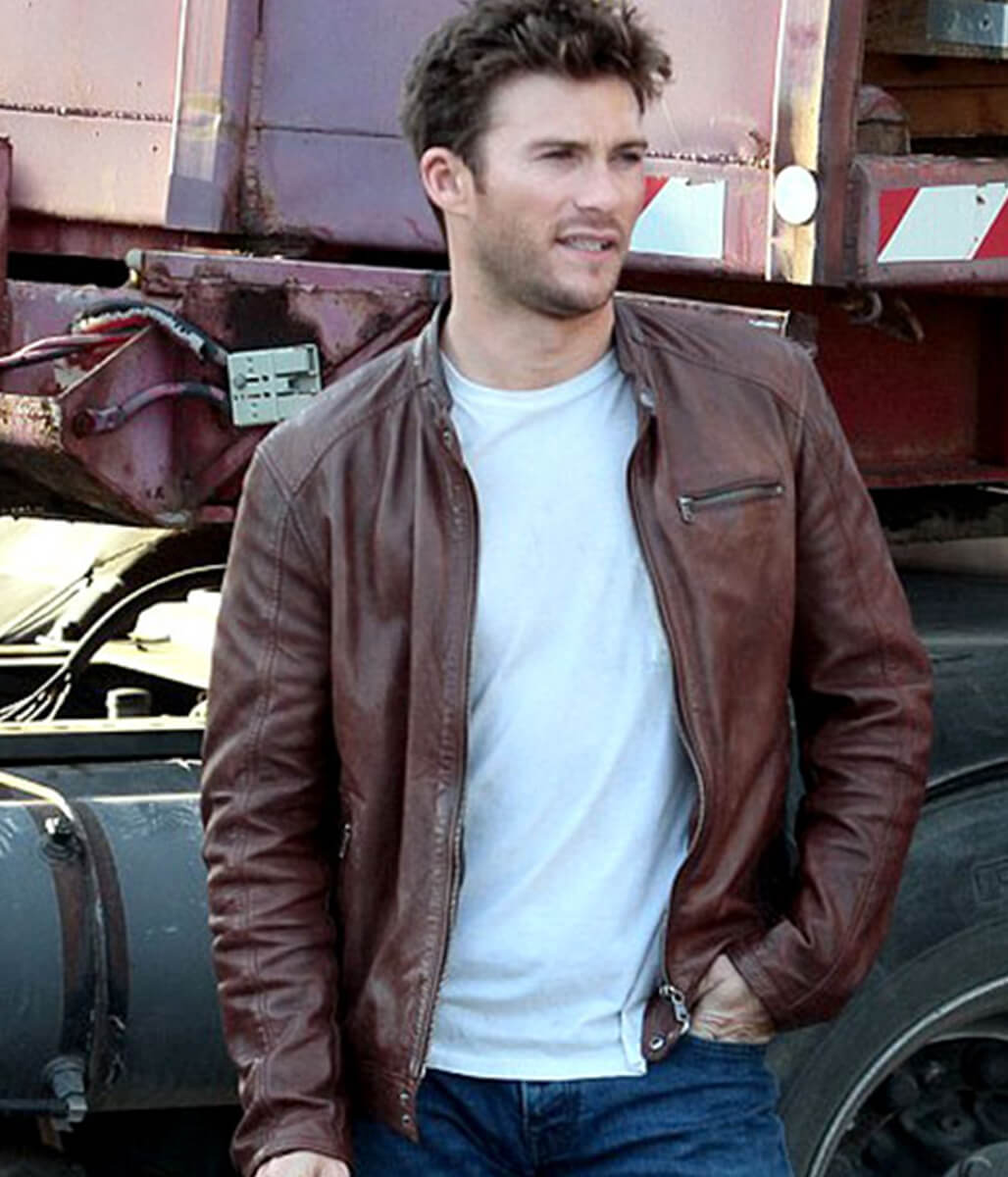 Scott Eastwood Overdrive Brown Leather Jacket