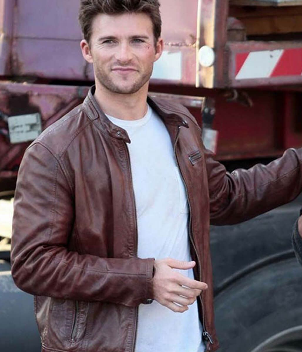 Scott Eastwood Overdrive Brown Leather Jacket