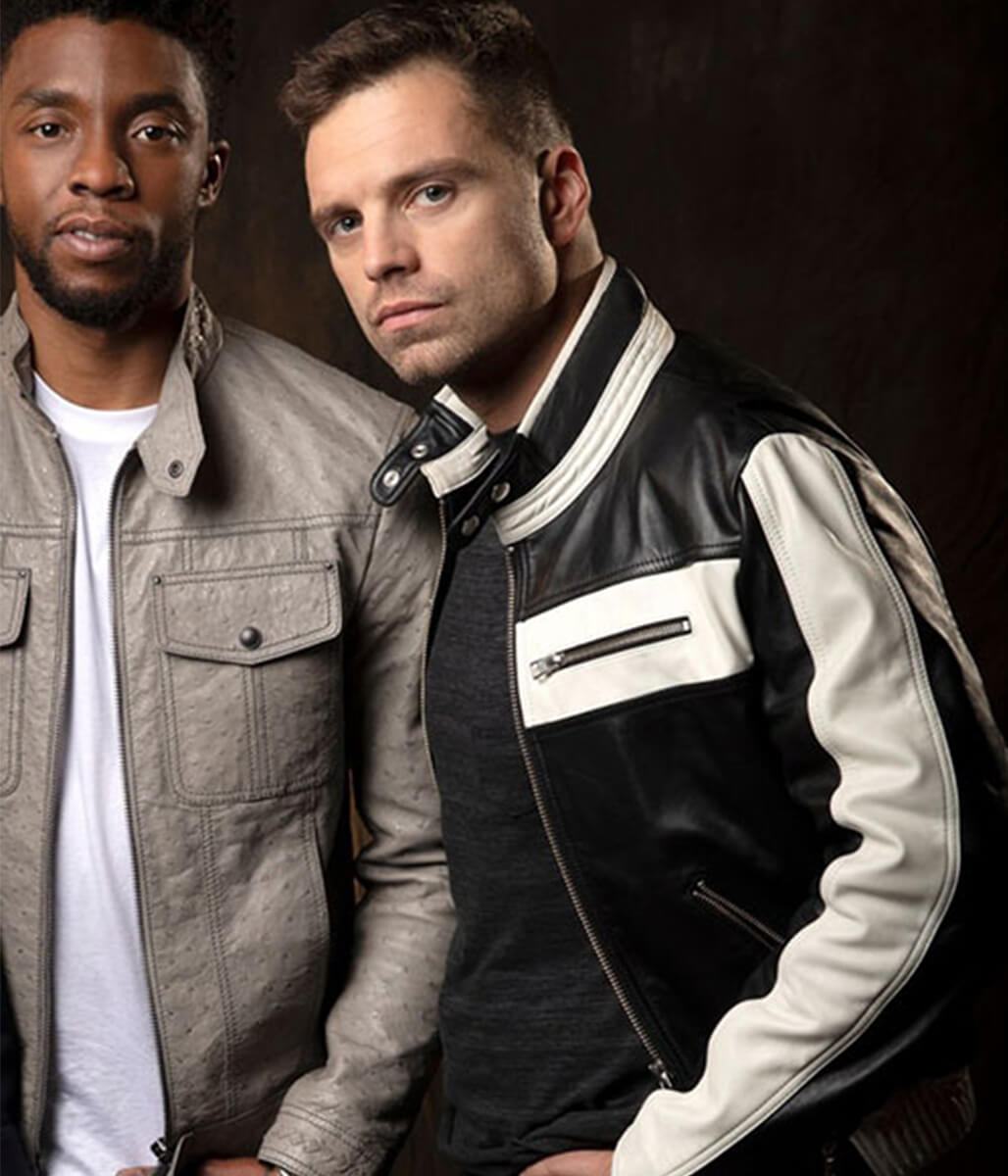 Sebastian Stan Black & White Leather Jacket